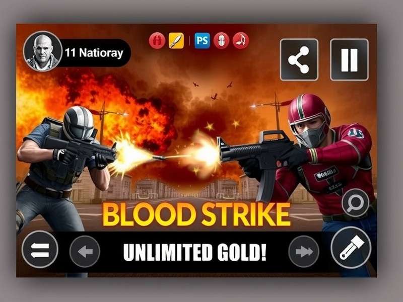 Blood Strike Mod APK Interface showing unlimited gold and diamonds