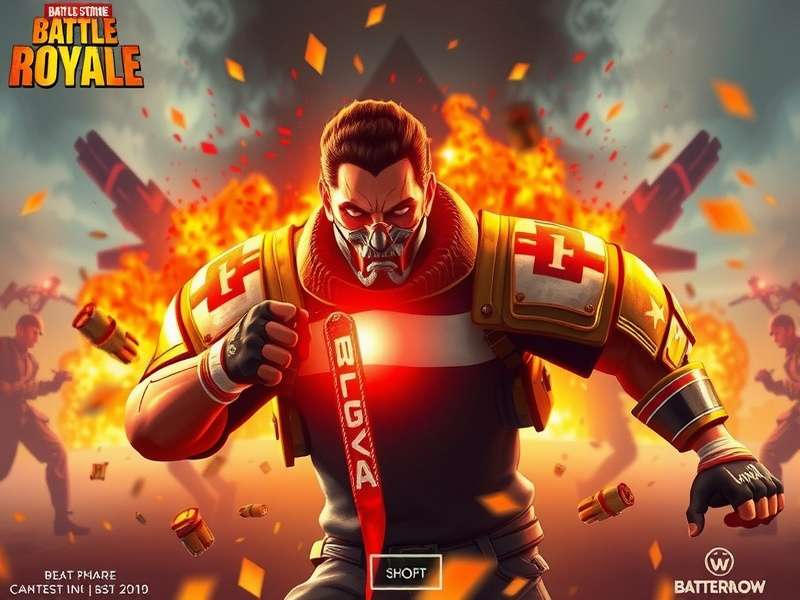 Blood Strike Battle Royale intense gameplay scene showing character in urban combat