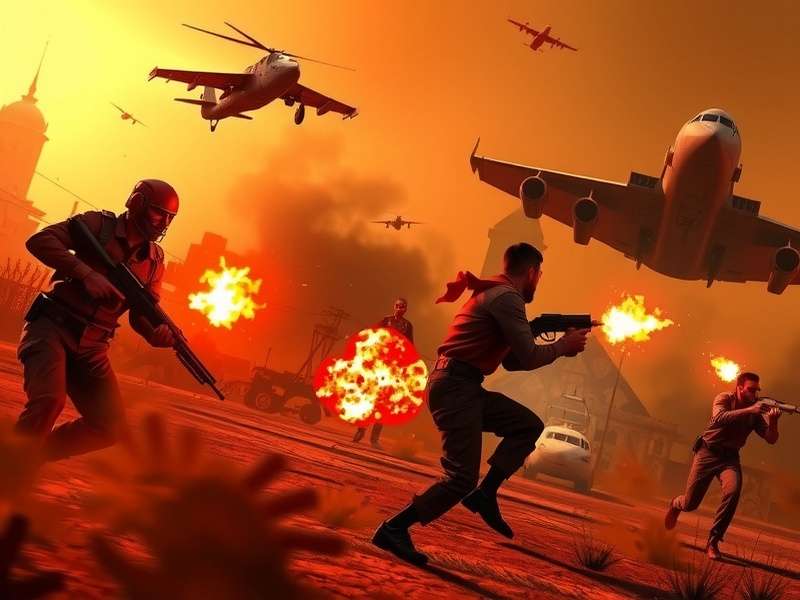 Blood Strike 2 team executing a coordinated push on the map Dusthaven