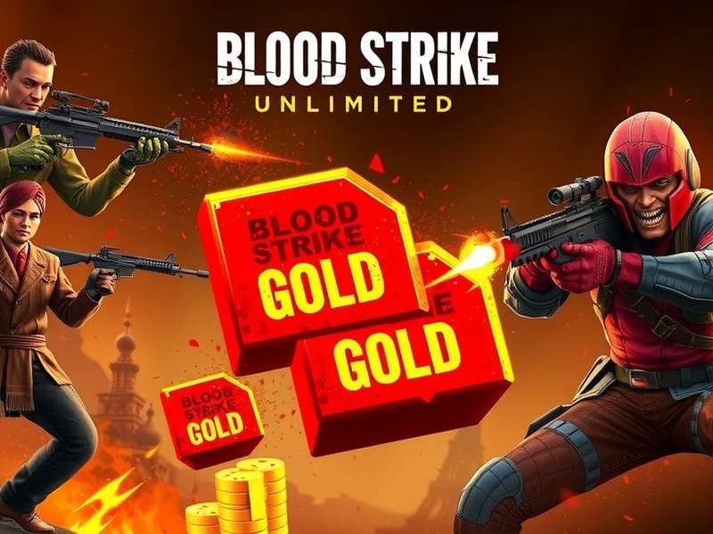Blood Strike gameplay screenshot showcasing gold and weapon upgrades