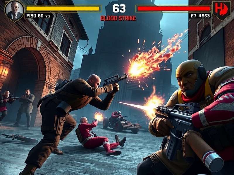 Blood Strike PC Gameplay Screenshot showing intense combat