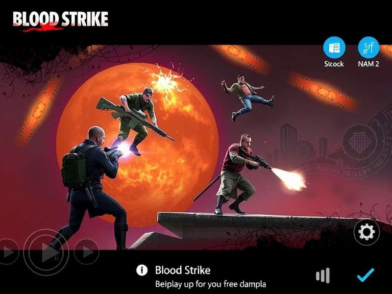 Blood Strike intense gameplay scene with character holding a rifle