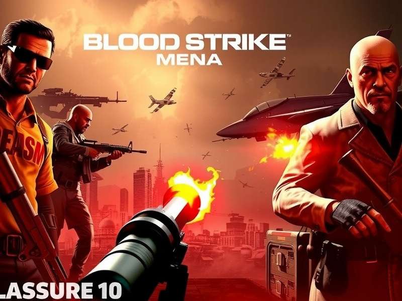 Blood Strike Mena PC gameplay on Windows 10 laptop with vibrant action scene