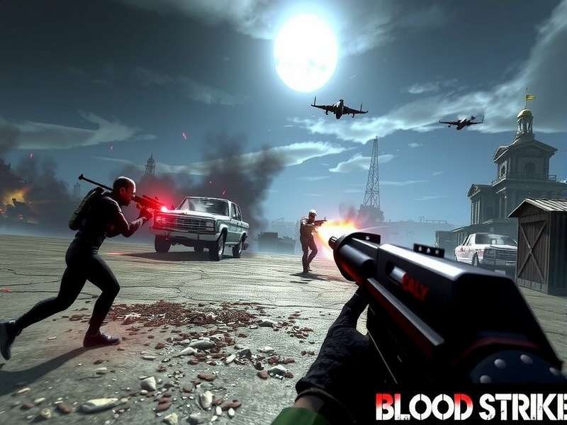 Blood Strike gameplay on Windows 11 PC with intense battle arena